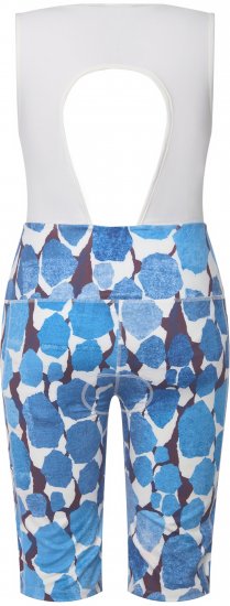 Ulla Popken Abstract Print Padded Cycling Shorts With Suspenders White - Jeans & Hosen in Großen Größen – Plus Size Damenmode - 