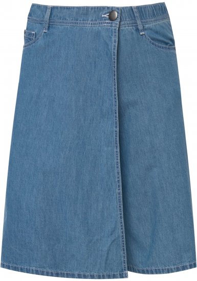 Ulla Popken Denim Wrap Look Skort Blue Denim - Jeans & Hosen in Großen Größen – Plus Size Damenmode - 