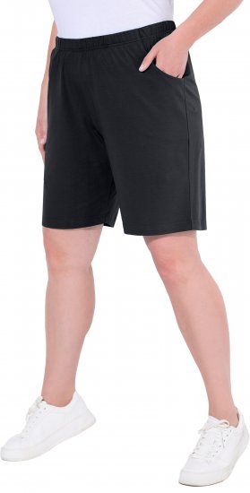 Ulla Popken Stretch Knit Bermuda Shorts Black - Jeans & Hosen in Großen Größen – Plus Size Damenmode - Jeans & Hosen, EU 42–70