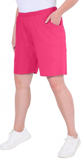 Ulla Popken Stretch Knit Bermuda Shorts Red - Jeans & Hosen in Großen Größen – Plus Size Damenmode - Jeans & Hosen, EU 42–70