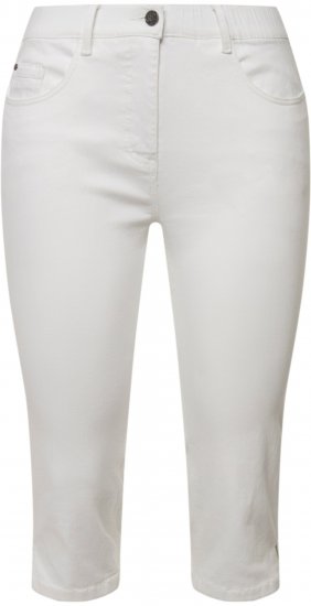 Ulla Popken Basic Capri Sarah Fit Jeans Snow White - Jeans & Hosen in Großen Größen – Plus Size Damenmode - 