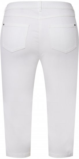 Ulla Popken Basic Capri Sarah Fit Jeans Snow White - Jeans & Hosen in Großen Größen – Plus Size Damenmode - 