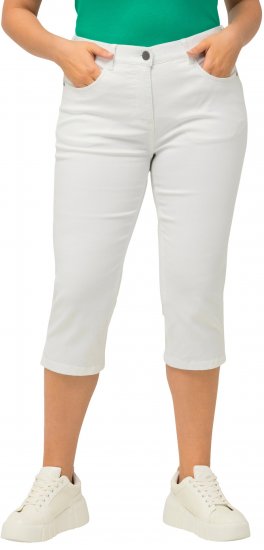 Ulla Popken Basic Capri Sarah Fit Jeans Snow White - Jeans & Hosen in Großen Größen – Plus Size Damenmode - 