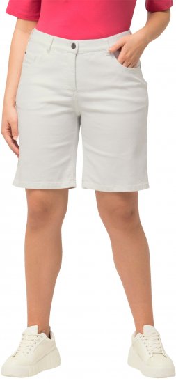 Ulla Popken Basic Denim Mandy Bermuda Shorts Snow White - Jeans & Hosen in Großen Größen – Plus Size Damenmode - Jeans & Hosen, EU 42–70