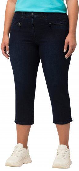 Ulla Popken Cropped Stretch Blend Mony Jeans Denim Blue - Jeans & Hosen in Großen Größen – Plus Size Damenmode - 