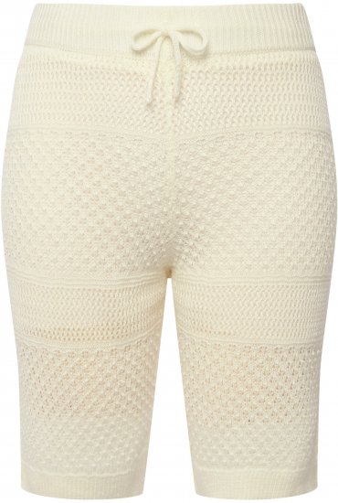 Ulla Popken Crochet Bermuda Layered Look Shorts White - Jeans & Hosen in Großen Größen – Plus Size Damenmode - 