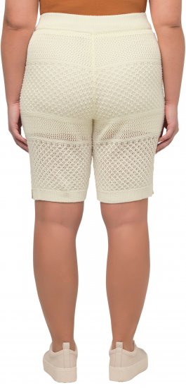 Ulla Popken Crochet Bermuda Layered Look Shorts White - Jeans & Hosen in Großen Größen – Plus Size Damenmode - 