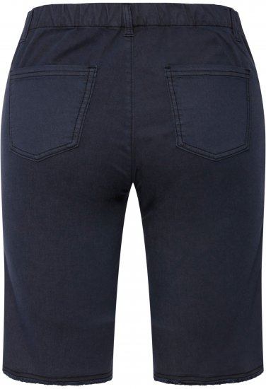 Ulla Popken Frayed Hemline Elastic Waistband Bermuda Shorts Navy - Jeans & Hosen in Großen Größen – Plus Size Damenmode - Jeans & Hosen, EU 42–70