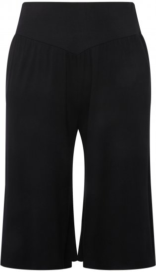 Ulla Popken Wide Leg Flared Bermuda Shorts Black - Jeans & Hosen in Großen Größen – Plus Size Damenmode - Jeans & Hosen, EU 42–70