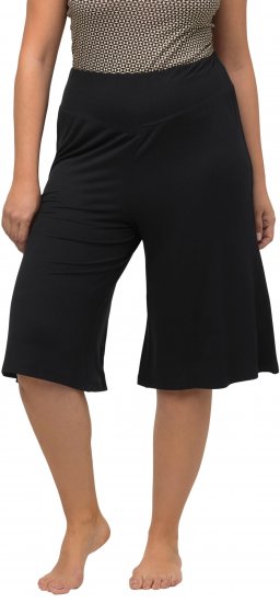 Ulla Popken Wide Leg Flared Bermuda Shorts Black - Jeans & Hosen in Großen Größen – Plus Size Damenmode - Jeans & Hosen, EU 42–70