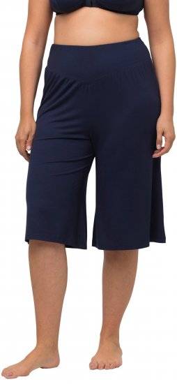 Ulla Popken Wide Leg Flared Bermuda Shorts Navy - Jeans & Hosen in Großen Größen – Plus Size Damenmode - Jeans & Hosen, EU 42–70
