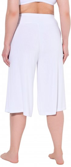 Ulla Popken Wide Leg Flared Bermuda Shorts White - Jeans & Hosen in Großen Größen – Plus Size Damenmode - 