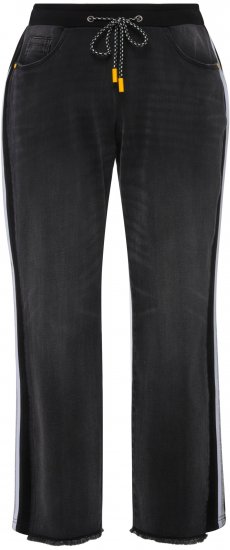 Ulla Popken Side Stripe Stretch Fit Boyfriend Jeans Black - Jeans & Hosen in Großen Größen – Plus Size Damenmode - Jeans & Hosen, EU 42–70