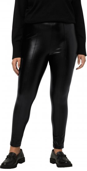 Ulla Popken Faux Leather Leggings Black - Jeans & Hosen in Großen Größen – Plus Size Damenmode - 