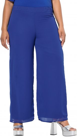 Ulla Popken Layered Chiffon Wide Leg Pants Blue - Jeans & Hosen in Großen Größen – Plus Size Damenmode - Jeans & Hosen, EU 42–70
