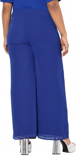Ulla Popken Layered Chiffon Wide Leg Pants Blue - Jeans & Hosen in Großen Größen – Plus Size Damenmode - Jeans & Hosen, EU 42–70