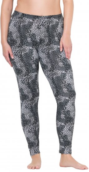 Ulla Popken Leopard Print Leggings Black - Jeans & Hosen in Großen Größen – Plus Size Damenmode - 