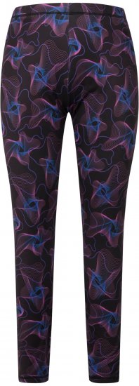 Ulla Popken Geometric Wave Quick Drying Ski Leggings Black - Jeans & Hosen in Großen Größen – Plus Size Damenmode - 