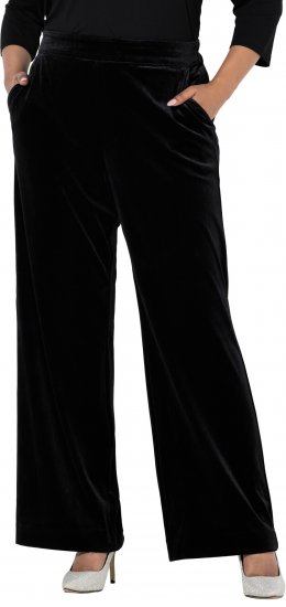 Ulla Popken Velvet Suit Pants Black - Jeans & Hosen in Großen Größen – Plus Size Damenmode - Jeans & Hosen, EU 42–70