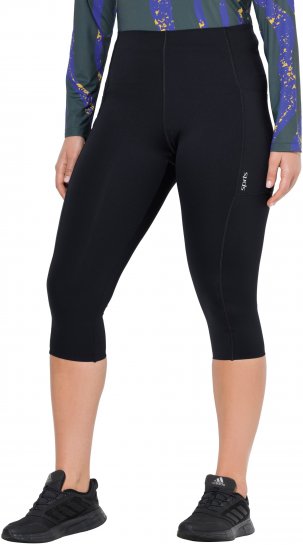 Ulla Popken Cropped Sports Leggings Black - Jeans & Hosen in Großen Größen – Plus Size Damenmode - 