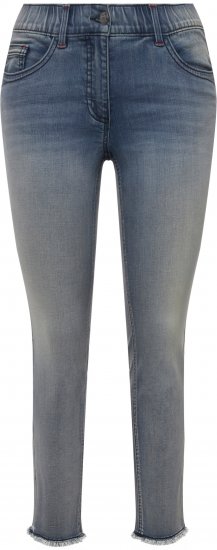 Ulla Popken Fringed Hem Stretch Fit Jeans Blue Denim - Jeans & Hosen in Großen Größen – Plus Size Damenmode - Jeans & Hosen, EU 42–70