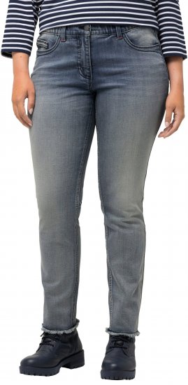 Ulla Popken Fringed Hem Stretch Fit Jeans Blue Denim - Jeans & Hosen in Großen Größen – Plus Size Damenmode - Jeans & Hosen, EU 42–70