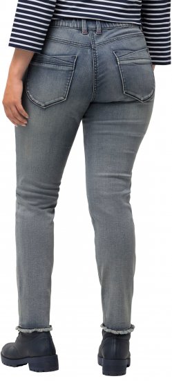 Ulla Popken Fringed Hem Stretch Fit Jeans Blue Denim - Jeans & Hosen in Großen Größen – Plus Size Damenmode - Jeans & Hosen, EU 42–70