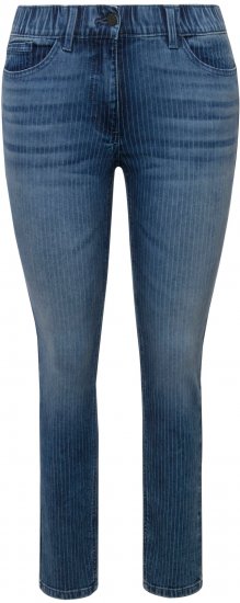 Ulla Popken Textured Stripe Sarah Slim Fit Jeans Blue - Jeans & Hosen in Großen Größen – Plus Size Damenmode - 