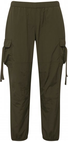 Ulla Popken Elastic Waist Cargo Pants Olives Grey - Jeans & Hosen in Großen Größen – Plus Size Damenmode - Jeans & Hosen, EU 42–70