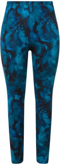 Ulla Popken Ink Print Functional Ski Leggings Blue - Jeans & Hosen in Großen Größen – Plus Size Damenmode - 