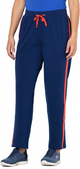 Ulla Popken Side Stripe Joggers Blue - Jeans & Hosen in Großen Größen – Plus Size Damenmode - 