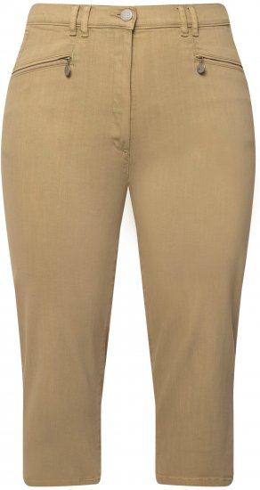 Ulla Popken Cropped Stretch Fit Mony Pants Dark Putty - Jeans & Hosen in Großen Größen – Plus Size Damenmode - 