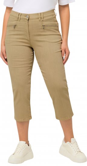 Ulla Popken Cropped Stretch Fit Mony Pants Dark Putty - Jeans & Hosen in Großen Größen – Plus Size Damenmode - 