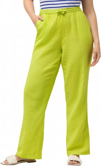 Ulla Popken Muslin Pull On Pants Green - Jeans & Hosen in Großen Größen – Plus Size Damenmode - 