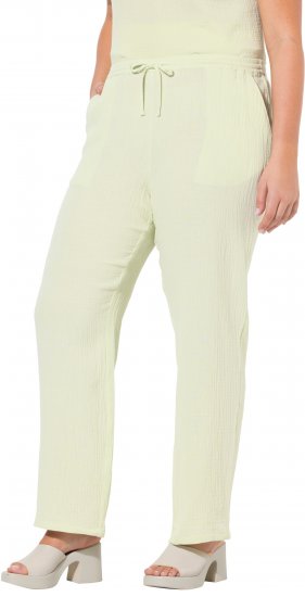 Ulla Popken Muslin Pull On Pants Green - Jeans & Hosen in Großen Größen – Plus Size Damenmode - Jeans & Hosen, EU 42–70