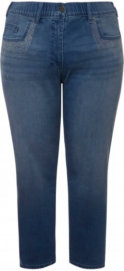 Ulla Popken Rhinestone Detail Stretch Fit Skinny Jeans Blue Denim - Jeans & Hosen in Großen Größen – Plus Size Damenmode - 