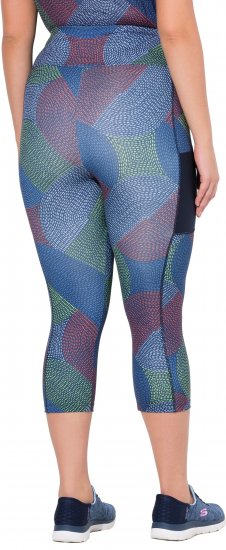 Ulla Popken Quick Dry Cropped Geometric Print Leggings Grey - Jeans & Hosen in Großen Größen – Plus Size Damenmode - 