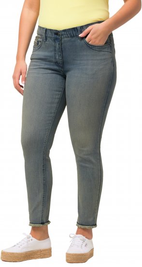 Ulla Popken Fringed Hem Sarah Jeans Blue - Jeans & Hosen in Großen Größen – Plus Size Damenmode - Jeans & Hosen, EU 42–70