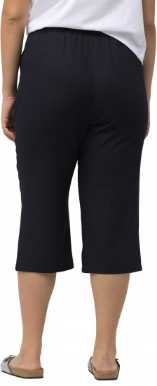 Ulla Popken Cropped Linen Blend Elastic Waist Pants Navy - Jeans & Hosen in Großen Größen – Plus Size Damenmode - Jeans & Hosen, EU 42–70