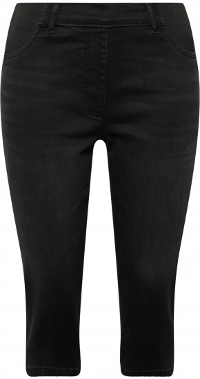 Ulla Popken Sienna Stretch Denim Capris Black - Jeans & Hosen in Großen Größen – Plus Size Damenmode - Jeans & Hosen, EU 42–70