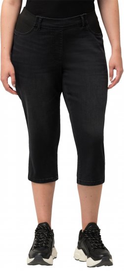Ulla Popken Sienna Stretch Denim Capris Black - Jeans & Hosen in Großen Größen – Plus Size Damenmode - Jeans & Hosen, EU 42–70