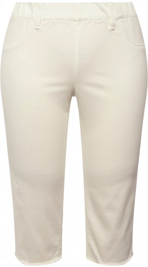 Ulla Popken Stretch Fit Raw Hem Capris Snow White - Jeans & Hosen in Großen Größen – Plus Size Damenmode - 