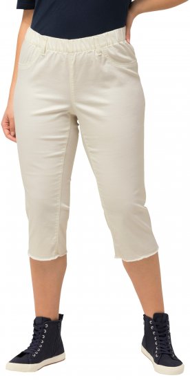 Ulla Popken Stretch Fit Raw Hem Capris Snow White - Jeans & Hosen in Großen Größen – Plus Size Damenmode - 
