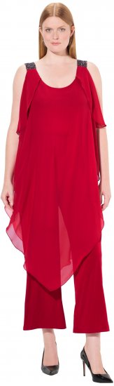 Ulla Popken Layered Chiffon Jumpsuit - Jeans & Hosen in Großen Größen – Plus Size Damenmode - 