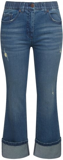 Ulla Popken Wide Cuff Stretch Fit Jeans Blue Denim - Jeans & Hosen in Großen Größen – Plus Size Damenmode - 