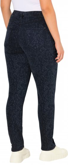 Ulla Popken Leaf Print Boyfriend Jeans Blue - Jeans & Hosen in Großen Größen – Plus Size Damenmode - 