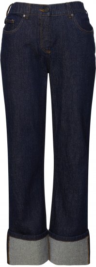 Ulla Popken Turn Up Hem Wide Leg Mary Jeans Grey Denim - Jeans & Hosen in Großen Größen – Plus Size Damenmode - 