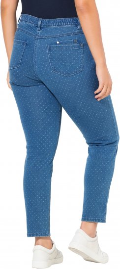 Ulla Popken Polka Dot Stretch Fit Jeans Blue Denim - Jeans & Hosen in Großen Größen – Plus Size Damenmode - 