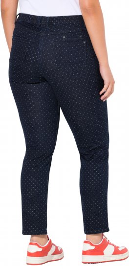 Ulla Popken Polka Dot Stretch Fit Jeans Denim Blue - Jeans & Hosen in Großen Größen – Plus Size Damenmode - 
