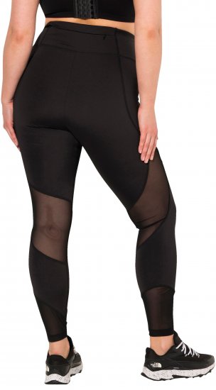 Ulla Popken Mesh Panel Leggings Black - Jeans & Hosen in Großen Größen – Plus Size Damenmode - Jeans & Hosen, EU 42–70